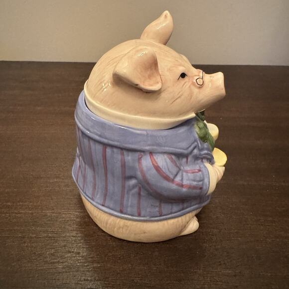 VTG Fitz and Floyd "Bacon and Eggs" Pig Hen Creamer & Sugar 1987 Cottage Core - Picture 10 of 16